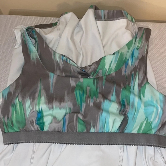 Eddie Bauer women’s dress Medium mini tank shelf bra stretch casual grey green - Picture 4 of 7